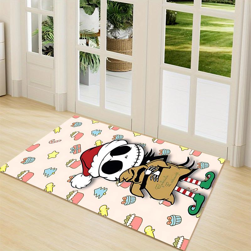 1Pc Christmas Jack Skellington Carpet Rug Soft Washable Antislip Home Living Room Sofa Mats Personalized Christmas Rug