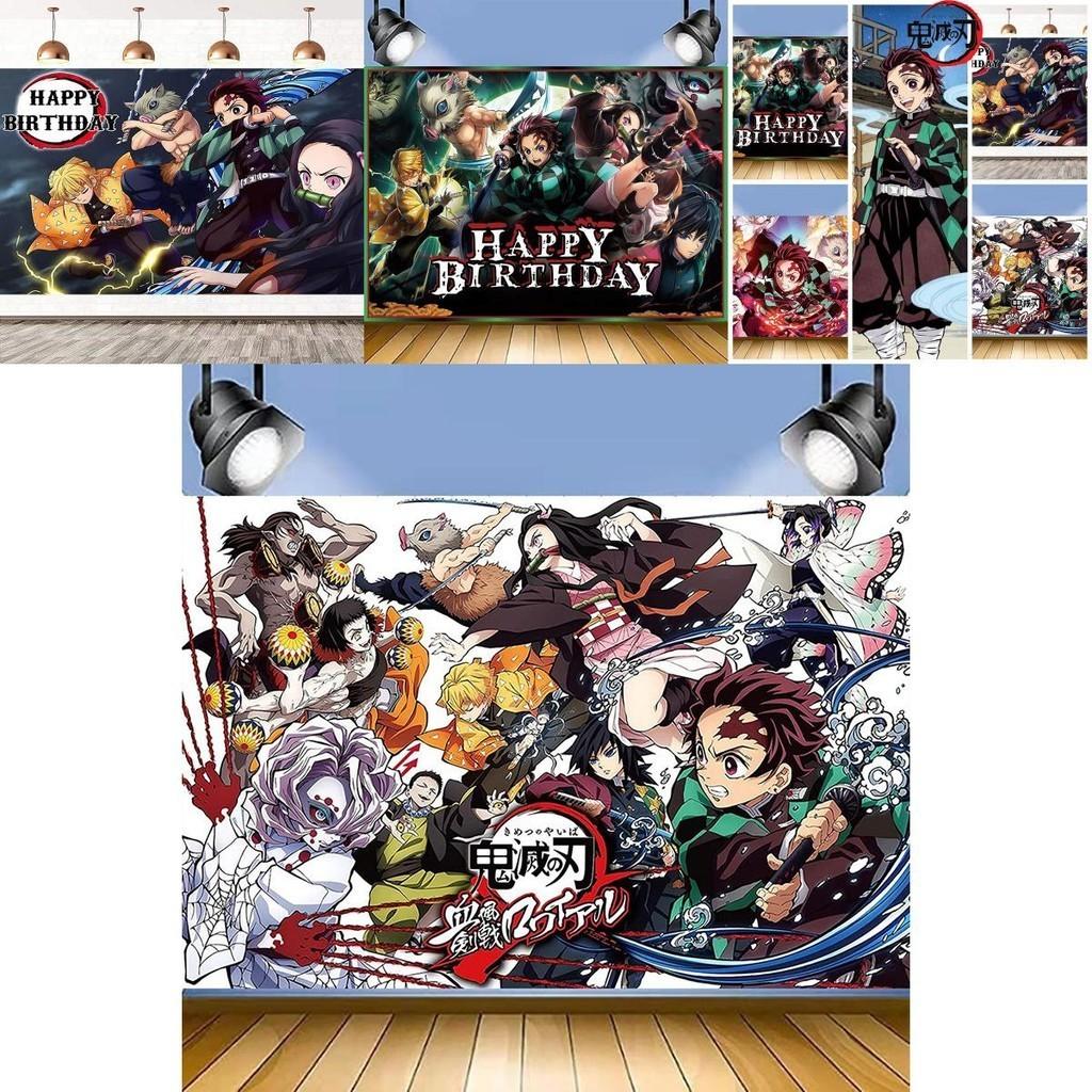 Tela de Fondo de Vinilo Temática de Demon Slayer Para Estudio Interior y Decoración de Fiestas Regalo Ideal Para Adolescentes