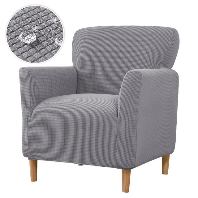 

Водонепроницаемый жаккардовый маленький одиночный чехол для дивана, эластичный чехол на кресло для гостиной, защита от грязи, защита для стула, 100% водонепроницаемый 1 Piece светло-серый