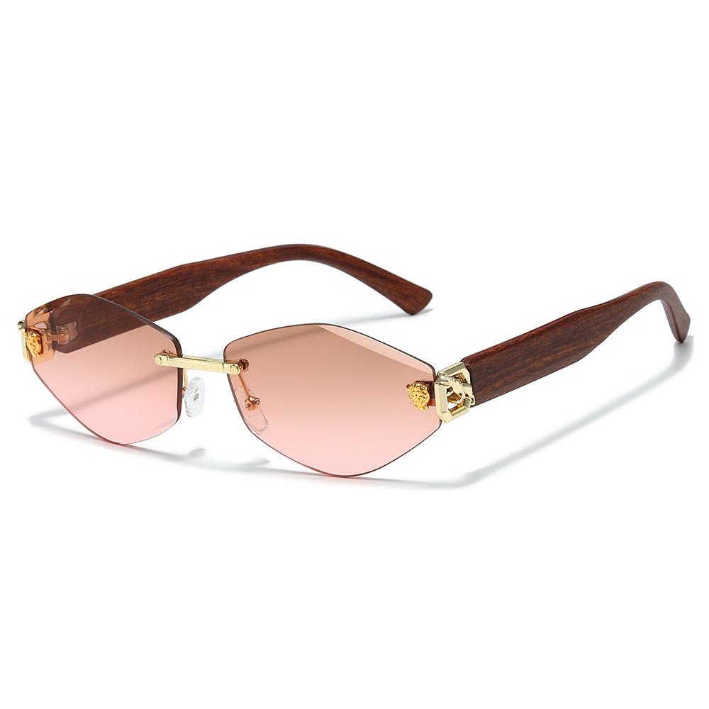 New European and American fashion personality triangle borderless sunglasses retro street photography trendy men and women UV protection driving