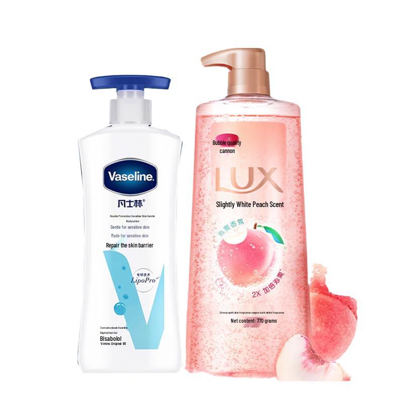 Vaseline Gentle Body Lotion & Peach Shower Gel Set