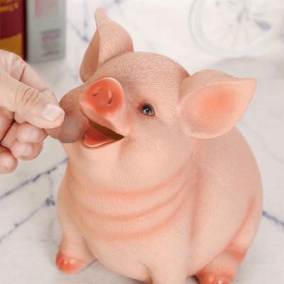 Home Decoration Pig Shaped Birthday Gift Pig Statues Piggy Bank Money Box Coins Storage Box
