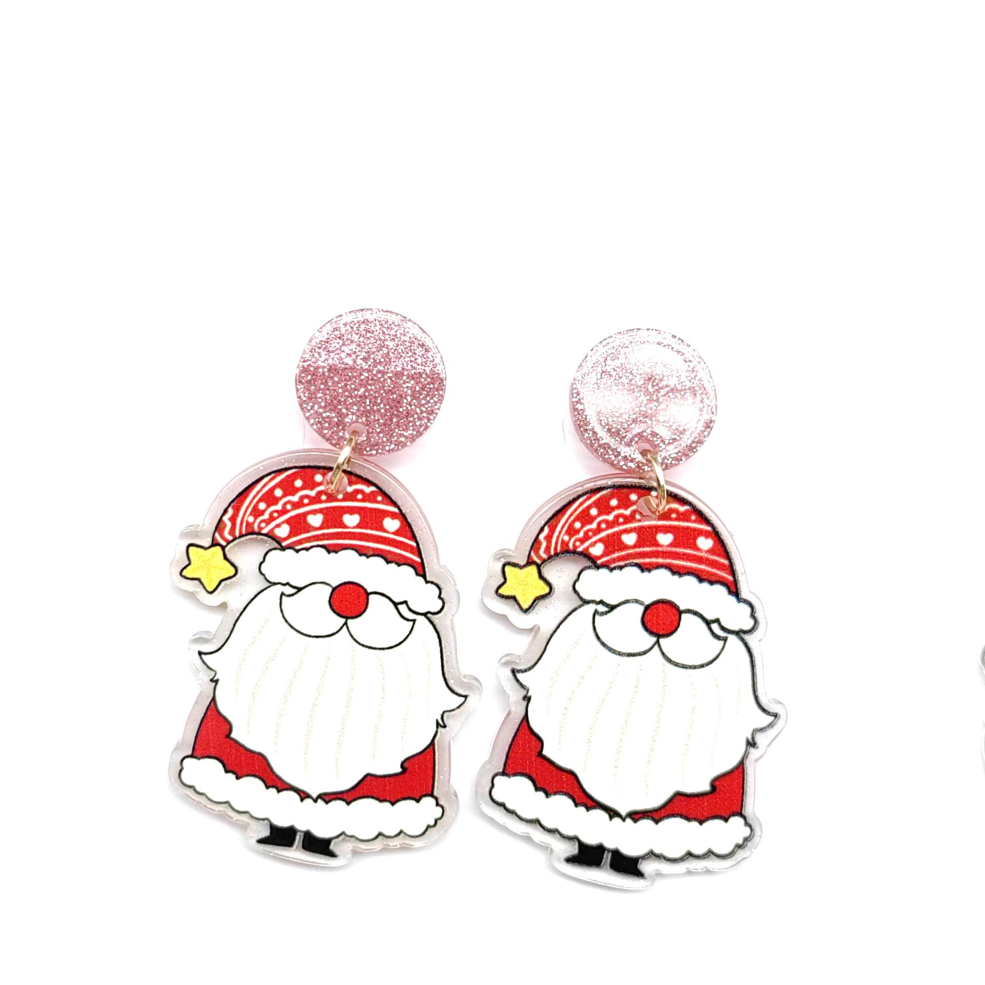 Korean Style Christmas Acrylic Stud Earrings - Women s Creative Design