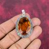 Colgante de citrino, joyería de piedras preciosas de plata esterlina maciza 925, colgante hecho a mano, para Acción de Gracias