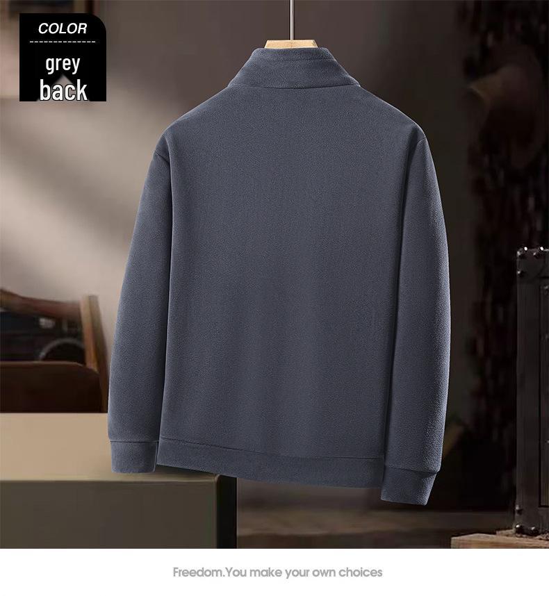 Men's Double-Sided Fleece Thick Warm Stand Collar Jacket - Anti-Static, Cold Protection, Temperature Locking Cardigan Hoodie