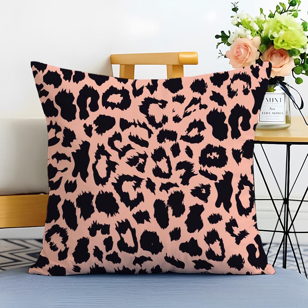 Pattern Trendy Leopard Print Texture Cushion Cover Washable Linen Pillowcase Soft For Sofa Bed Cozy Home Room Decor
