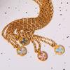 Fashion Painted Bowknot Pendant Necklace Adjustable Choker Exquisite Collar Necklace Party Jewelry Clavicle Chain