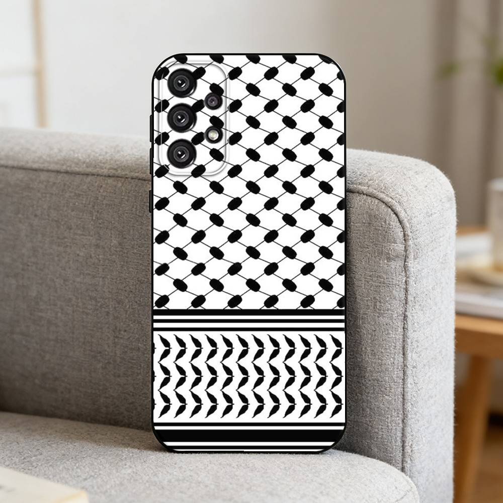 H-Hattah K-Keffiyeh Fashion Phone Case For Samsung S25,S24,S21,S22,S23,S30,Ultra,S20,Plus,Fe,Note,10,9,5G Black Cover