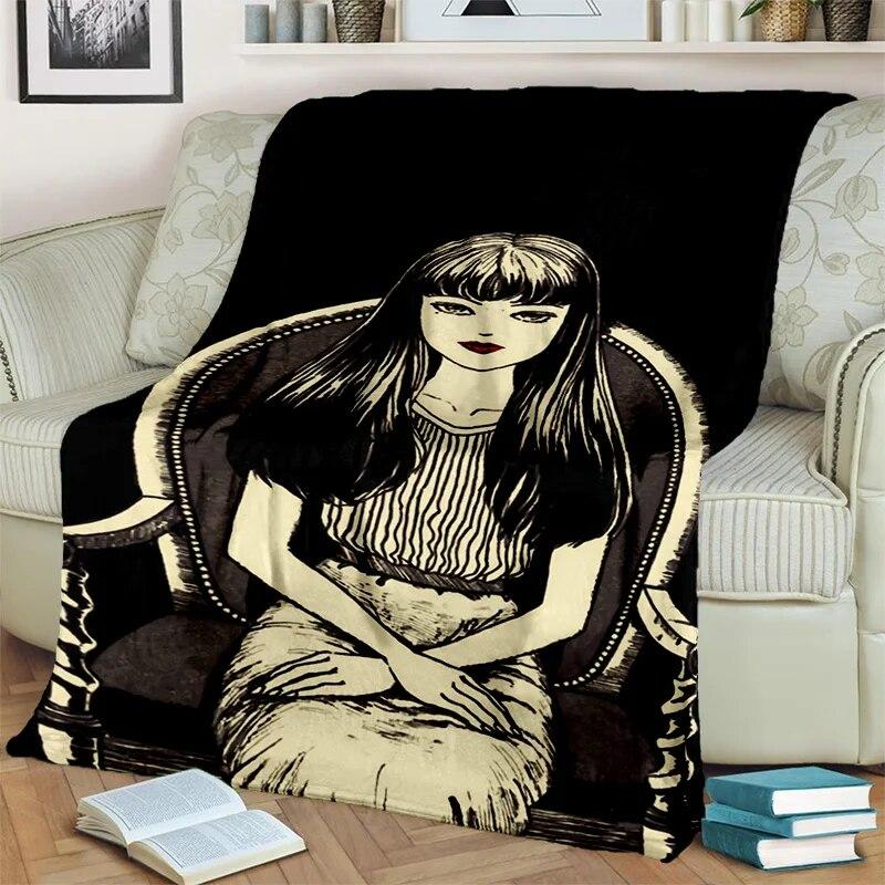 3D Horror Ghost Junji Ito Tomie Kawakami Blanket,Soft Throw Blanket for Home Bedroom Bed Sofa Picnic Travel Office Cover Blanket