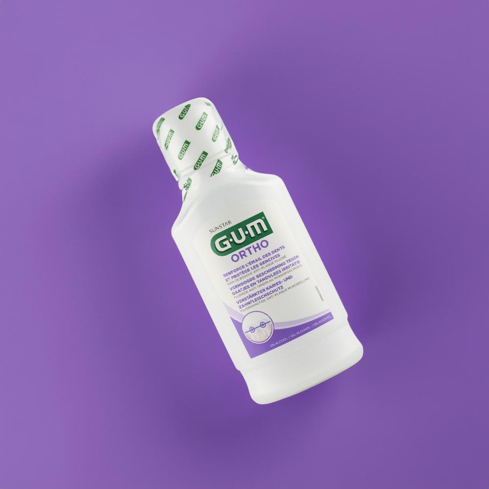 Ortodontyczny płyn do płukania jamy ustnej miętowy Ortho GUM Sunstar 300 ml