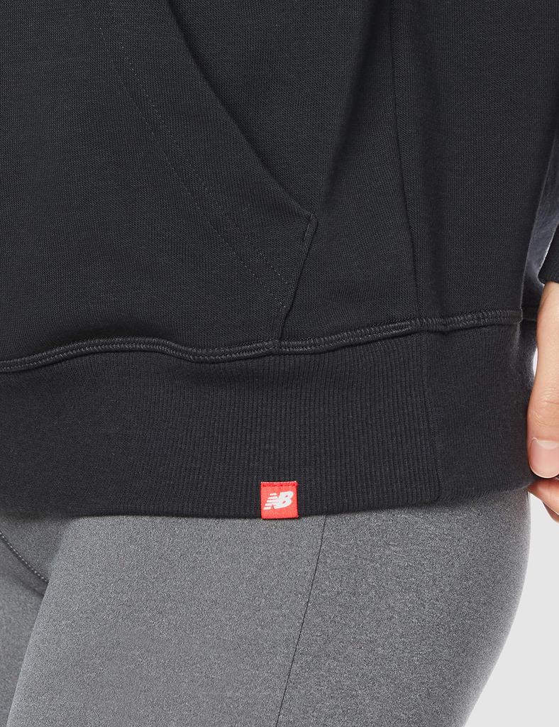 Essentials Stacked Logo Oversized Hoodie WT03547 Sweatshirt Hoodie Black L [New Balance] Women's (BK)
