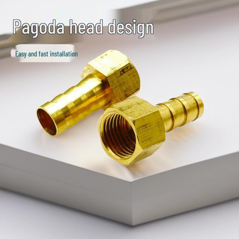 Hose to Rigid Pipe Connector, G4/1 1/2'' Thread, 8/10MM OD, Brass Water Stop Barb