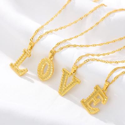 Capital Initial Letter Necklaces For Women Stainless Steel Gold A-Z Alphabet Pendant Necklace Birthday Jewelry Gift Bijoux Femme