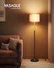 Lampadaire, Hauteur réglable de 140 à 170 cm, Style Moderne, Interrupteur au Pied, Abat-jour en Tissu, Douille E27