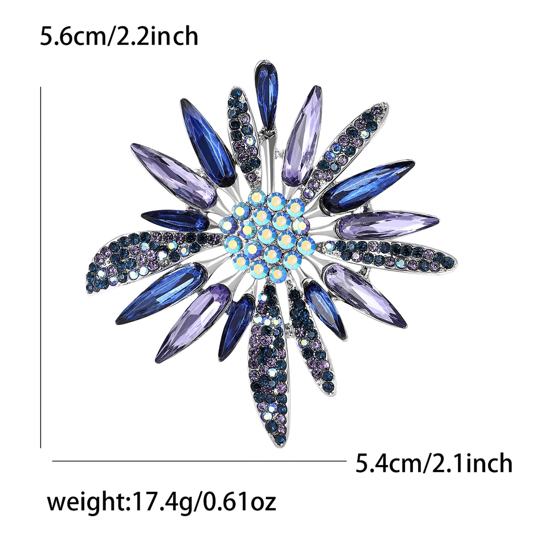 

Palace Style Rhinestone Flower Brooch for Women Sparkling Daisy Flower Party Office Lapel Pins Gifts