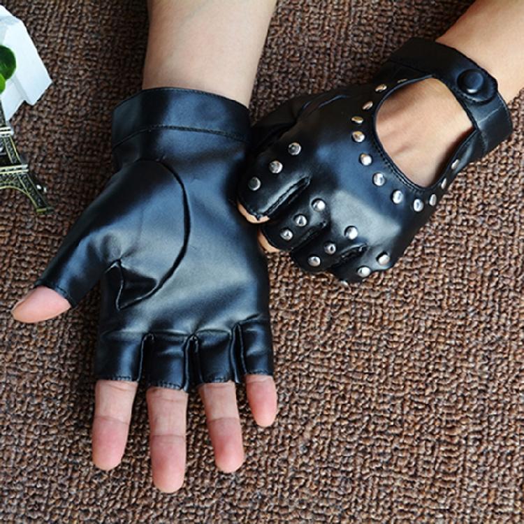 Punk PU Gloves Pole Dancing Studded Gloves for Dancer for Women and Girls Gift