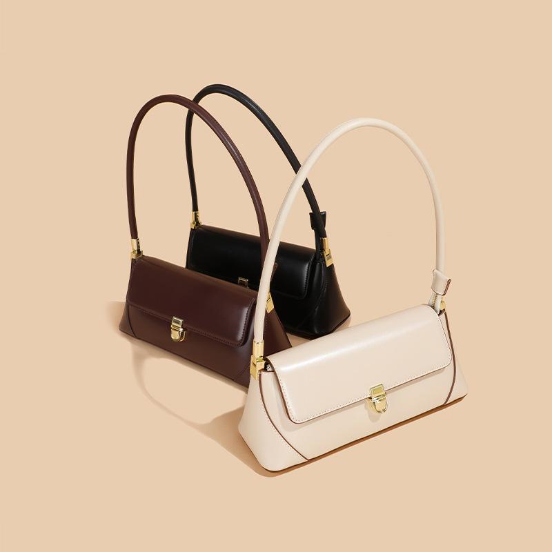 Korean Genuine Leather Bag for Women Shoulder Bag Underarm Luxury Cowhide Leather Phone Bag for Ladies Casual Shopping Makeup