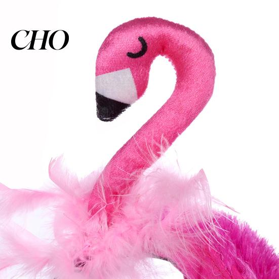Üç Boyutlu Flamingo Başlığı Kadın Saç Bandı 3D Tasarım Pembe Tüy Yumuşak Kadife Peluş Kumaş Saç Halka Yaz Plaj Festival Parti Aksesuarı