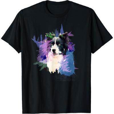 Border Collie T-Shirt Splash Art Dog Owner Gift Tee Shirt T-Shirt
