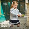 David Bella Children's Half Skirt Set for Spring, New Girls' Pleated Skirt, College Style Shirt Two-piece Set
