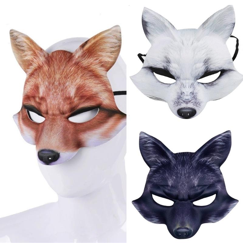 Halloween Foxes Cosplay Mask Masquerade Foxes Face Mask Animal Cosplay Mask For Women Man Masquerade Halloween Cosplay