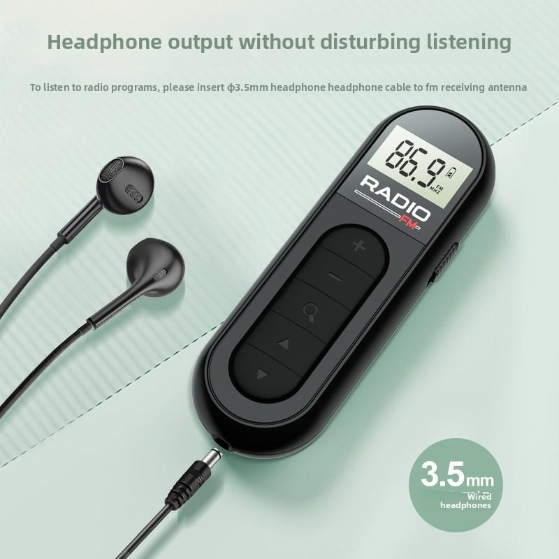 FM Radio Mini Rechargeable with Clip Meeting Guide Horse Racing Sports Portable Lavalier