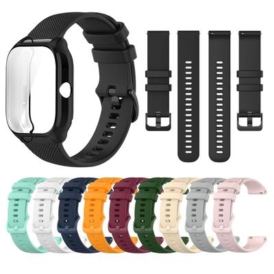 Amazfit GTS4 Mini Akıllı Saat için Kılıf + Kordon Kordon Huami Amazfit GTS2 GTS2 Mini GTR4 GTR2 için Yumuşak Silikon Kordon Bileklik Spor Silikon Kordon