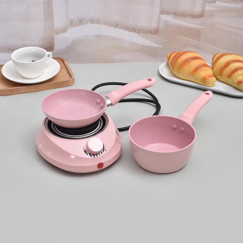 

Baby Food Cookware Set: Mini Flat-Bottomed Frying Pan, Induction Milk Pot, Detachable Small Fry Pan Complete set: Milk Pot + Frying Pan розовый