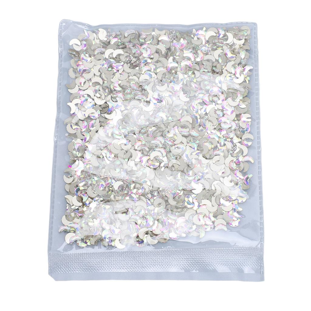 Crescent Moon Rhinestone Flatback Nail Art Jewelry Glittering Secure Fit Moon Nail Diamonds DIY