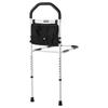 Bed Rail for Elderly, Bedside Assist Rails with Supporting Leg and PU Handrail, Adjustable Height Carbon Steel Pipe Bedside Cane, Bed Bars for Seniors