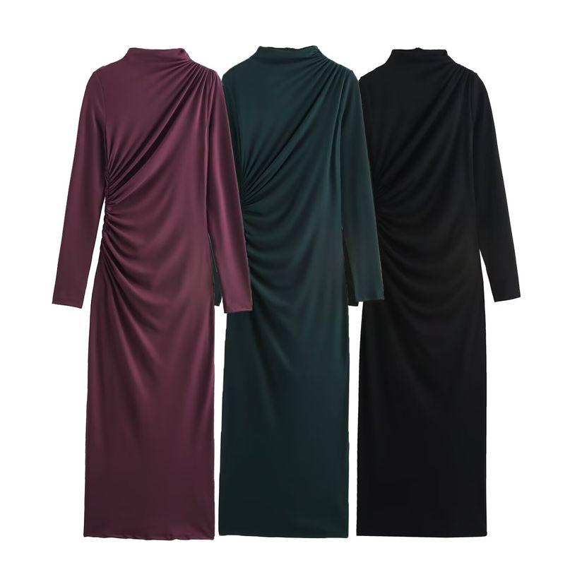 Kaslead New Arrival Women's Clothing Fashion Style Fashion Silm Ruched Midi Skirt Dress 3067290