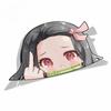 Cartoon Car Sticker for Nezuko Kamado Demon Slayer Peeker Big Head Anime Vinyl Rear Windshield Trunk Stickers,13cm*13cm