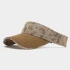 American Street Flower Denim Empty Top Visor Unisex Outdoor Sports Casual Sun Hat Trendy Brimless Topless Streetwear Cap
