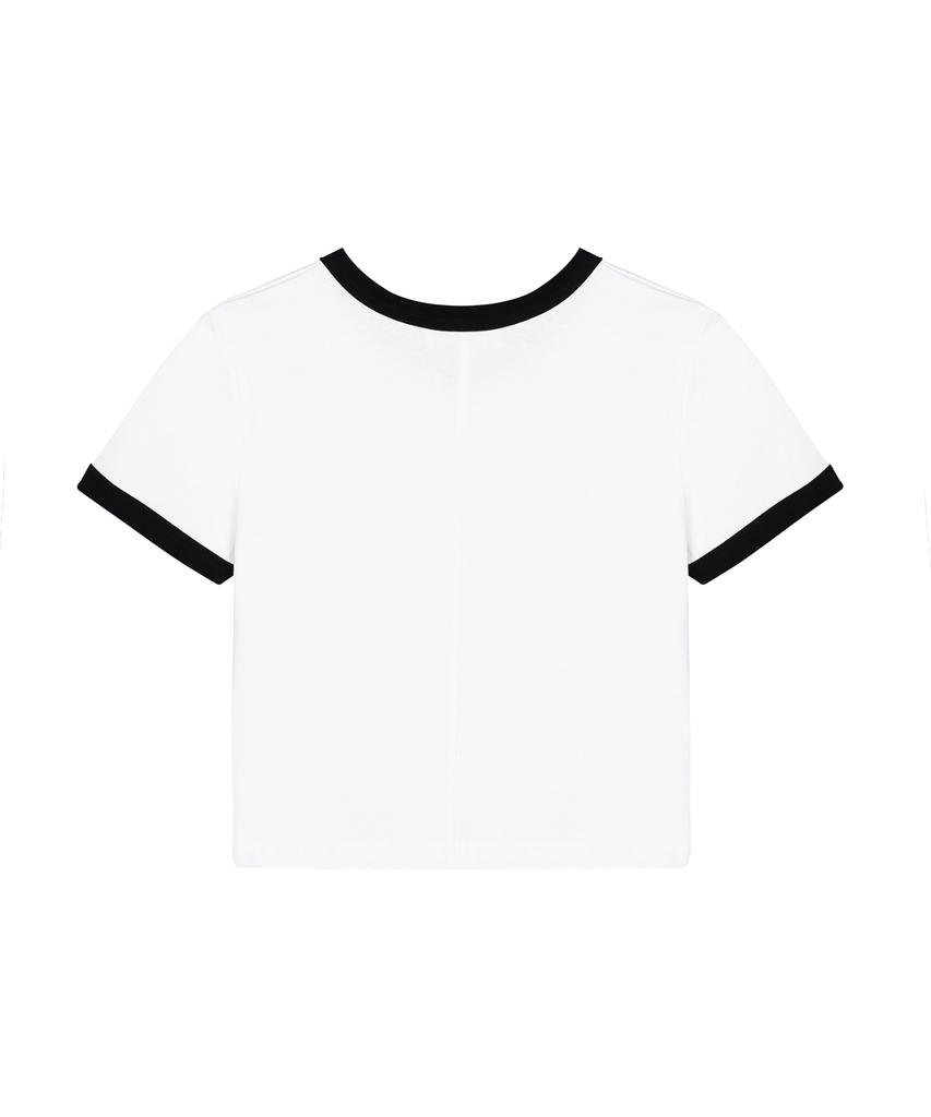 Nigaennikol Nicole Colourway Ringer Crop Top_White Black