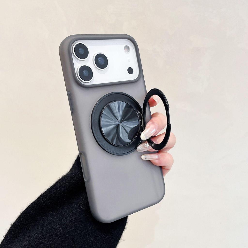 IP17 Promax Liquid Silicone Magnetic Phone Case with 360° Rotating Stand