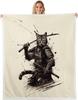 GUOYU Decke Samurai Sherpa Überwurfdecke für Sofa Krieger Bushido Super Weich Gemütlich Fleece Japanischer Stil Decke für Winter Plüsch Überwurf