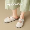 Augustine bag head half slippers women's 2025 new summer wear one-pedal flat-soled pregnant women Mary Jane single shoes