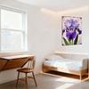 Vintage Purple Iris Flower Metal Tin Sign with Diamond Pattern Background - Retro Botanical Art for Home Bar Man Cave Wall Decor