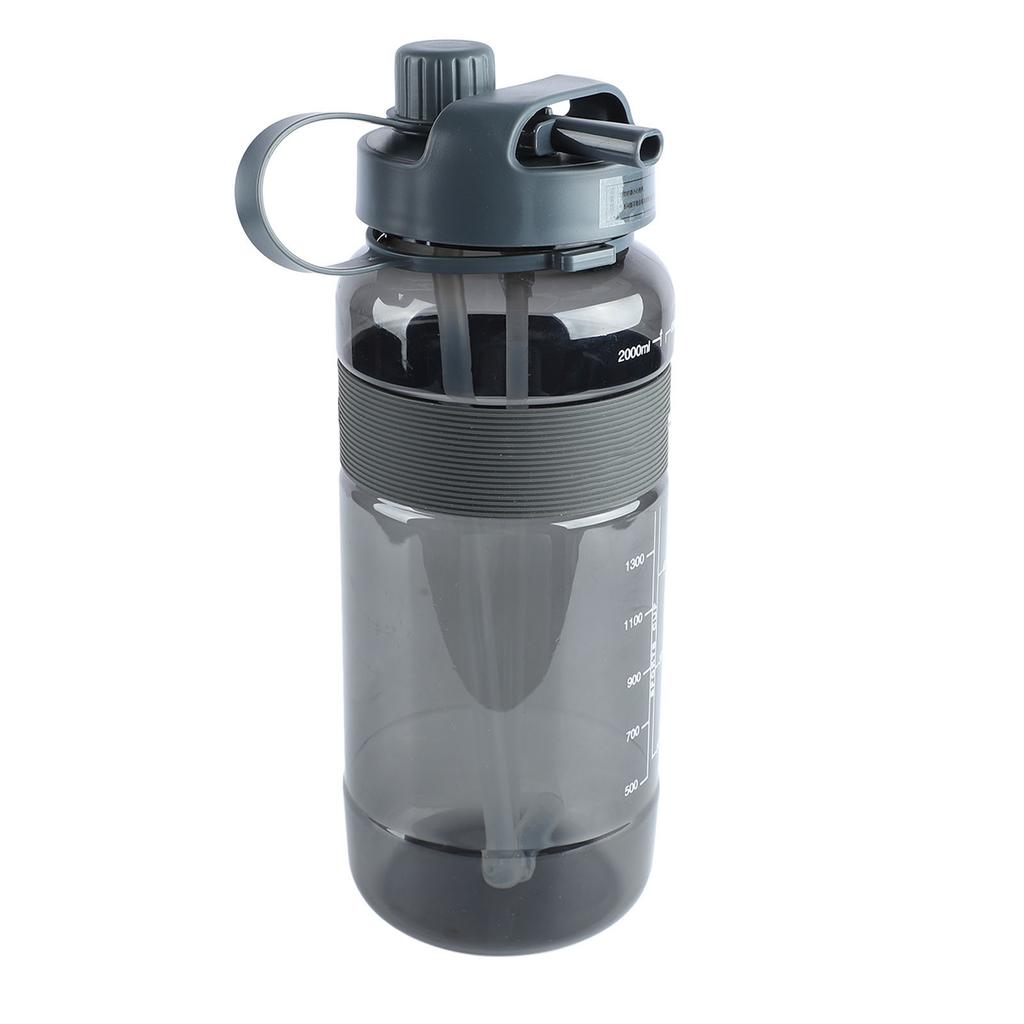 Sports Water Bottle Leakage Proof Detachable Silicone Straw Portable Drinking Bottle with Handle