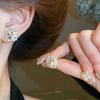 Shimmering Collarbone Chain Jewelry Set Square Stud Earrings Allergy Resistant Copper For Formal Event And Daily Use