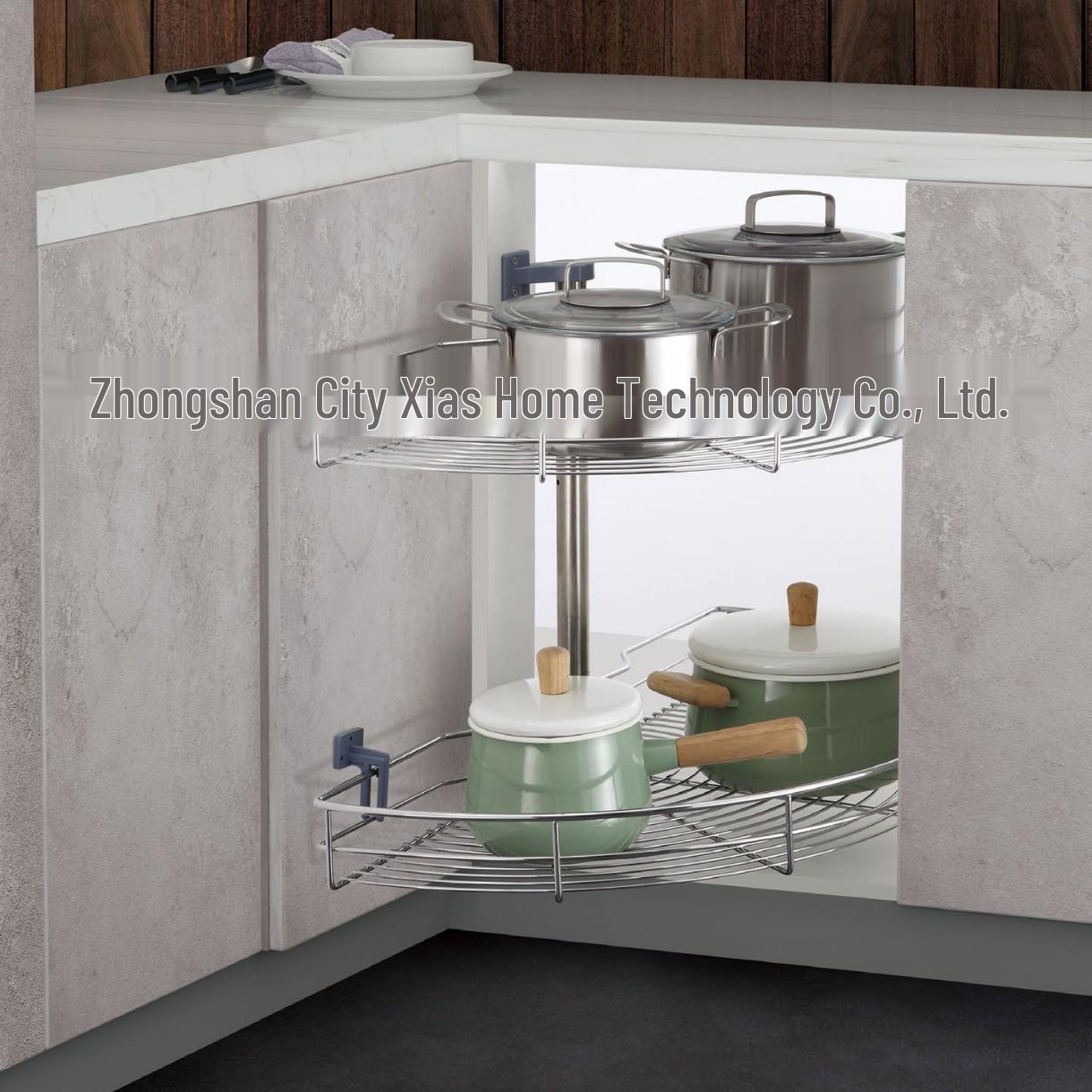 

Double-Layer 180° Swivel Kitchen Corner Basket
