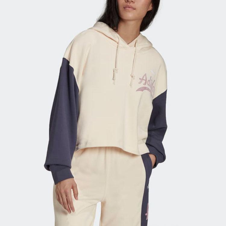 Adidas Originals Retro Sports Fashion Casual Hoodie Women hoodies Beige HD9782