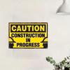 1pc Vintage Iron Construction Warning Sign 8x12in Rustic Metal Wall Decor Hard Hat Icon In Progress Farmhouse