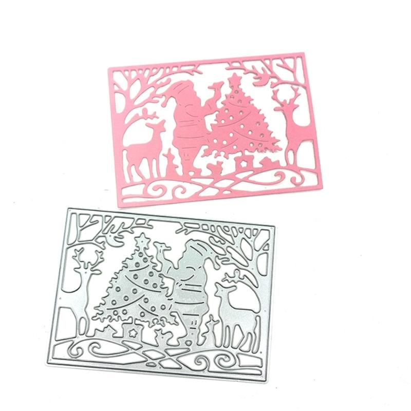 5 Pcs Christmas Tree Cutting Dies Embossings Stencils Christmas Metal Die Cuts for DIY Scrapbooking Card Decoration