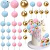 Cake Decoration 50pcs Colorful Happy Birthday Cake Topper Pearl Ball Birthday Party Wedding Supplies Event Tools Accessories