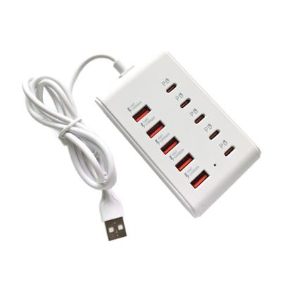 10 In 1 USB C With 5 USB Port And 5 Type C Port For Phone Tablet Fast Charging Multiple Device Simultaneously