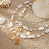 2Pcs/Set Baroque Imitation Pearl Necklace for Women Creative Geometry Pendant Jewelry Accessories