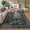 Green Large Area Rugs Botanical Floral Washable Rugs for Living Room Soft Rug for Bedroom Non-Slip Modern Rug Dining Room Mat