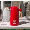 Nordic Thermos Pot with Wooden Handle & Glass Liner, Large-Capacity Hot Water/Coffee Kettle, Printable Design Gift.