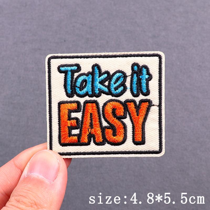 Letters Slogan Embroidery Patch Iron On Embroidery Patches For Clothing Thermoadhesive Patches On Clothes Book Lover Patch Decor